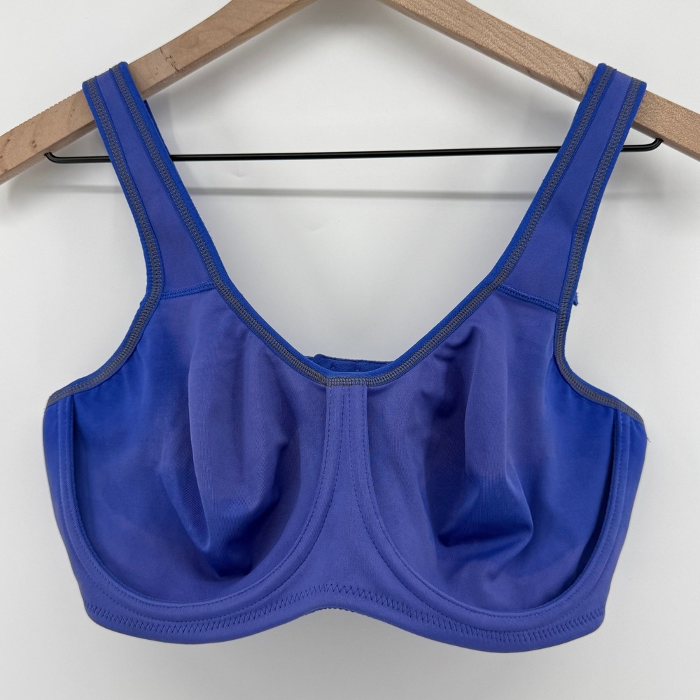 Wacoal 855170 Simone Sport Underwire Bra Blue 40C Full Coverage Unlined Active